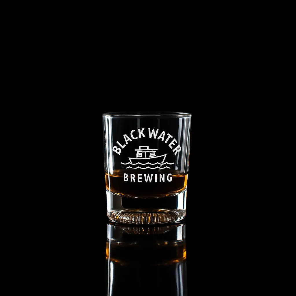 1.5 oz. Venus Shot Glass — custom engraved with a brand logo