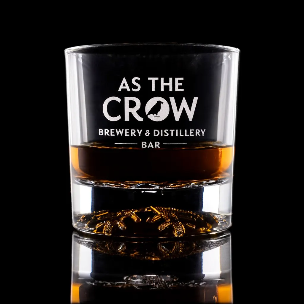 10.5 oz. Snowflake Rocks Glass — custom engraved with a brand logo
