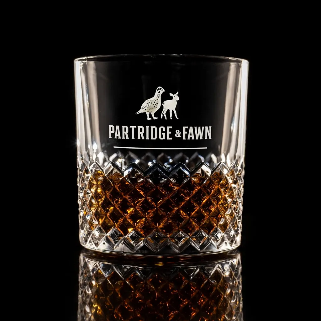 11.5 oz. Carats Rocks Glass — custom engraved with a brand logo