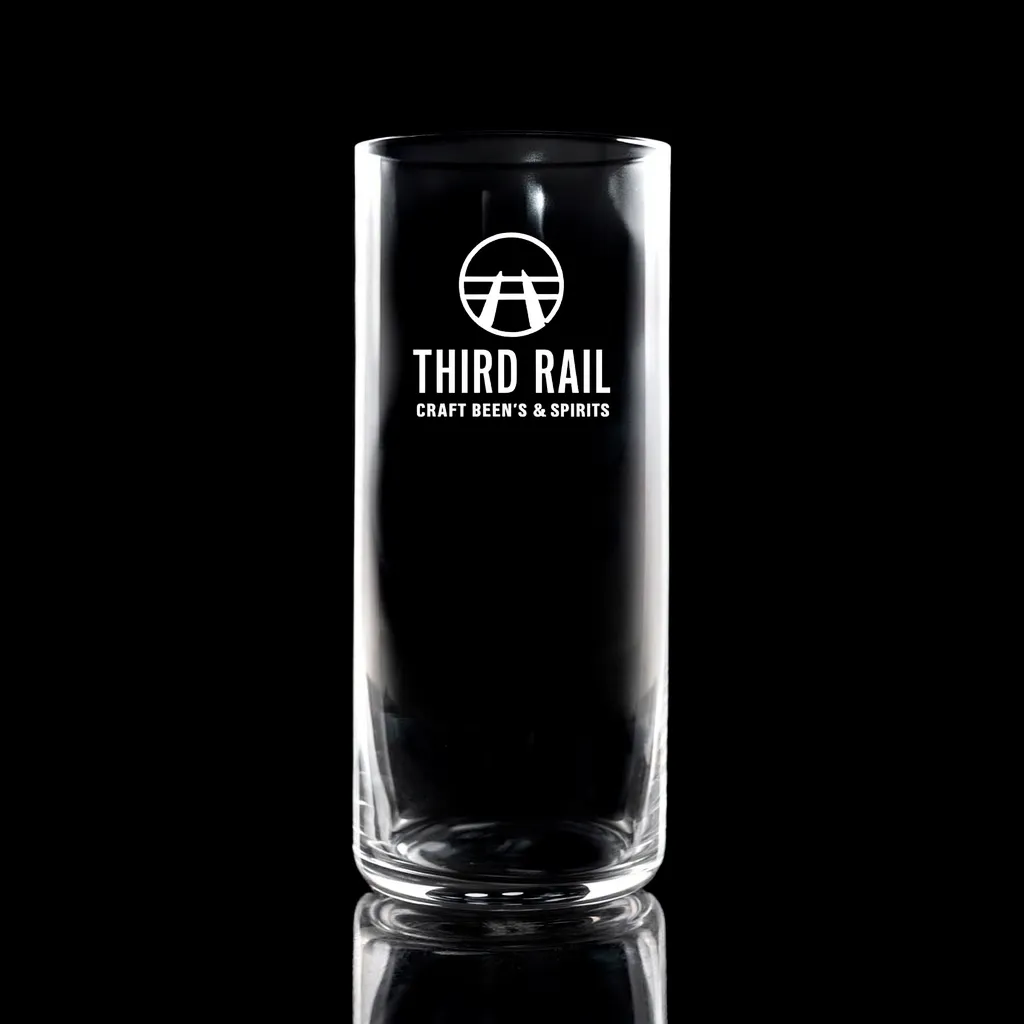 13.5 oz. Stolzle Kyoto Highball Glass — custom engraved with a brand logo