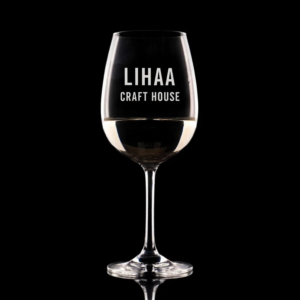 15 oz. Weinland Wine Glass — custom engraved with a brand logo