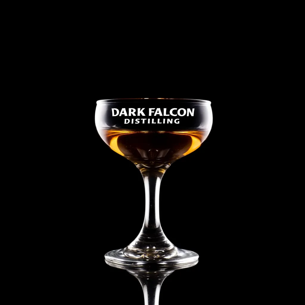5.5 oz. Mini Coupe — custom engraved with a brand logo