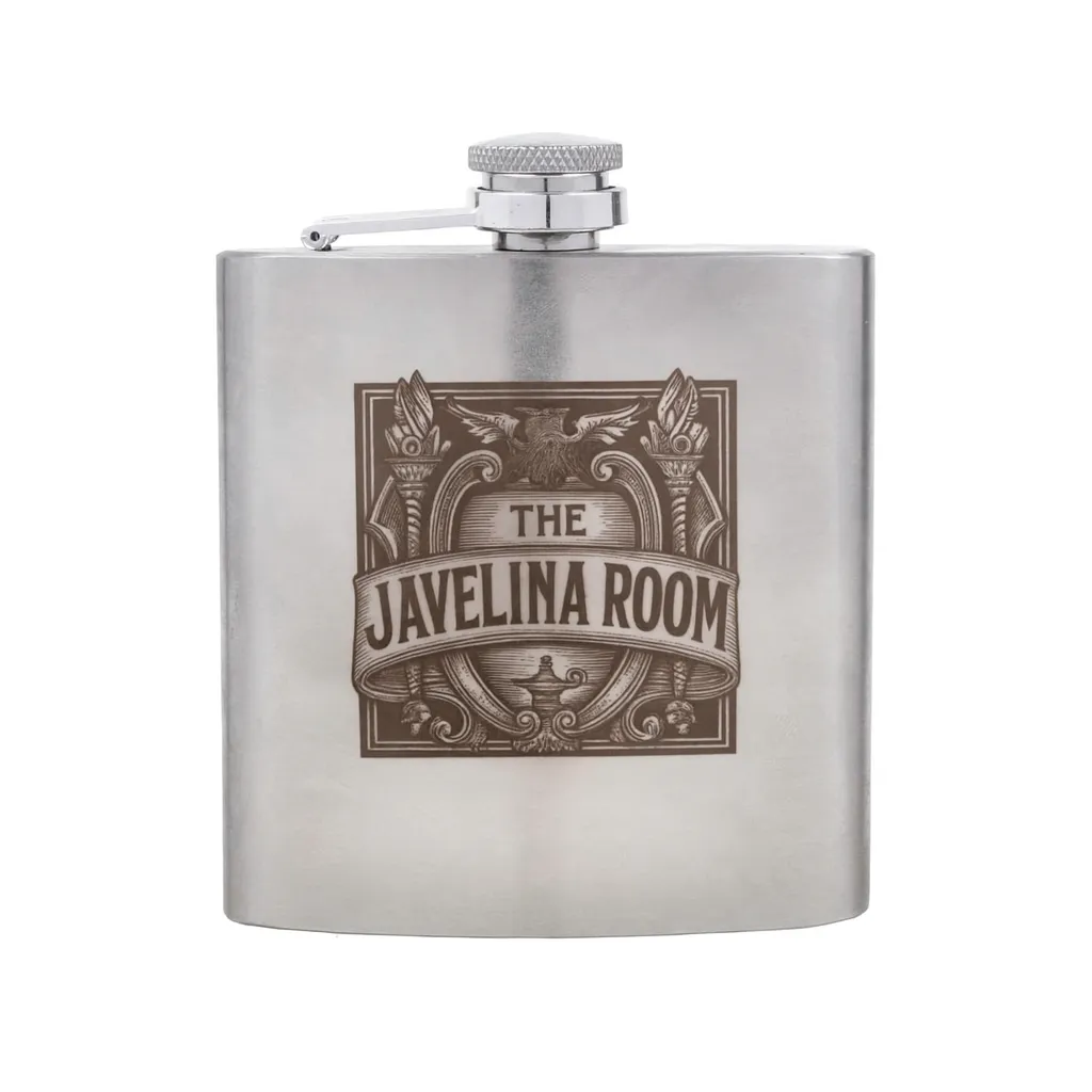 6 oz. Premium Stainless Steel Flask — custom engraved with a brand logo