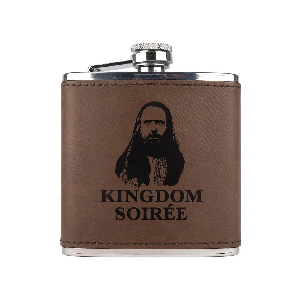 6 oz. Rum Ultrahyde Flask — custom engraved with a brand logo