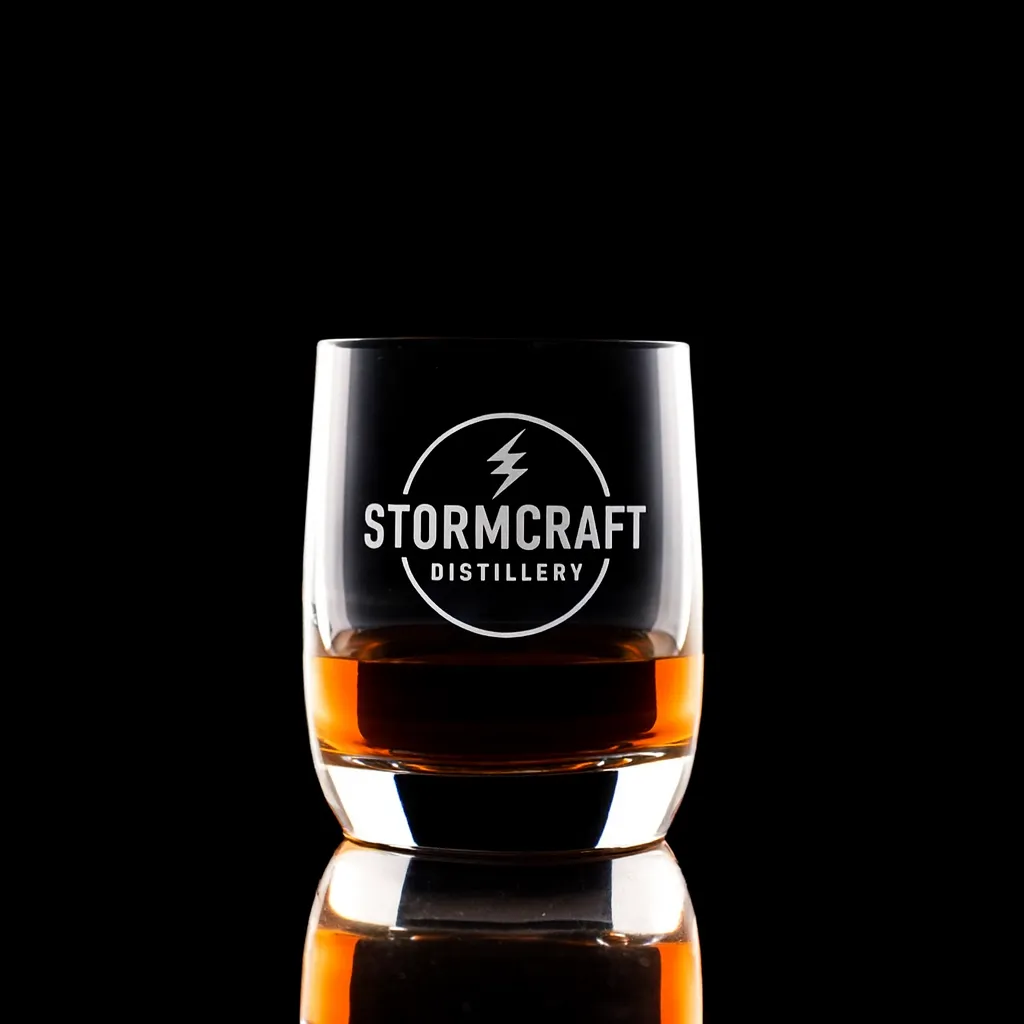6 oz. Weinland Rocks — custom engraved with a brand logo
