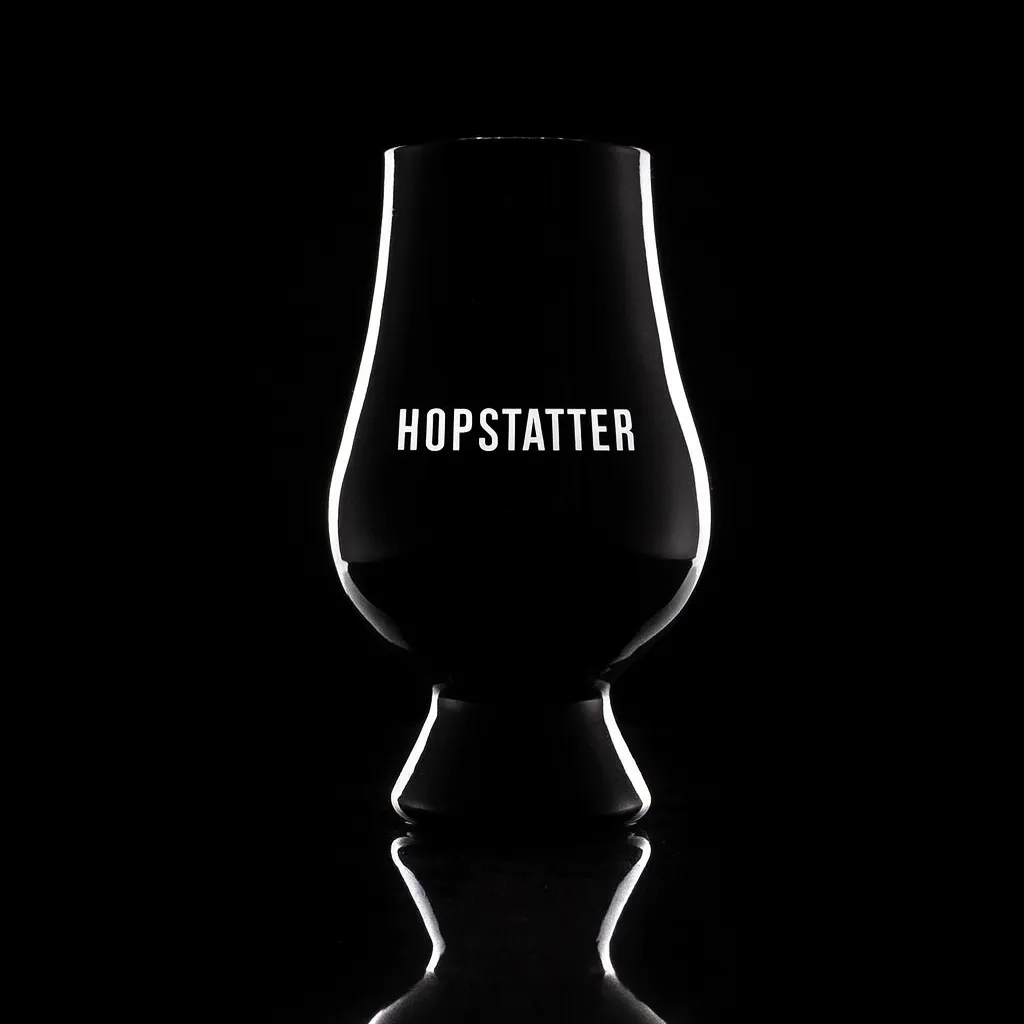 Black Glencairn Glass — custom engraved with a brand logo