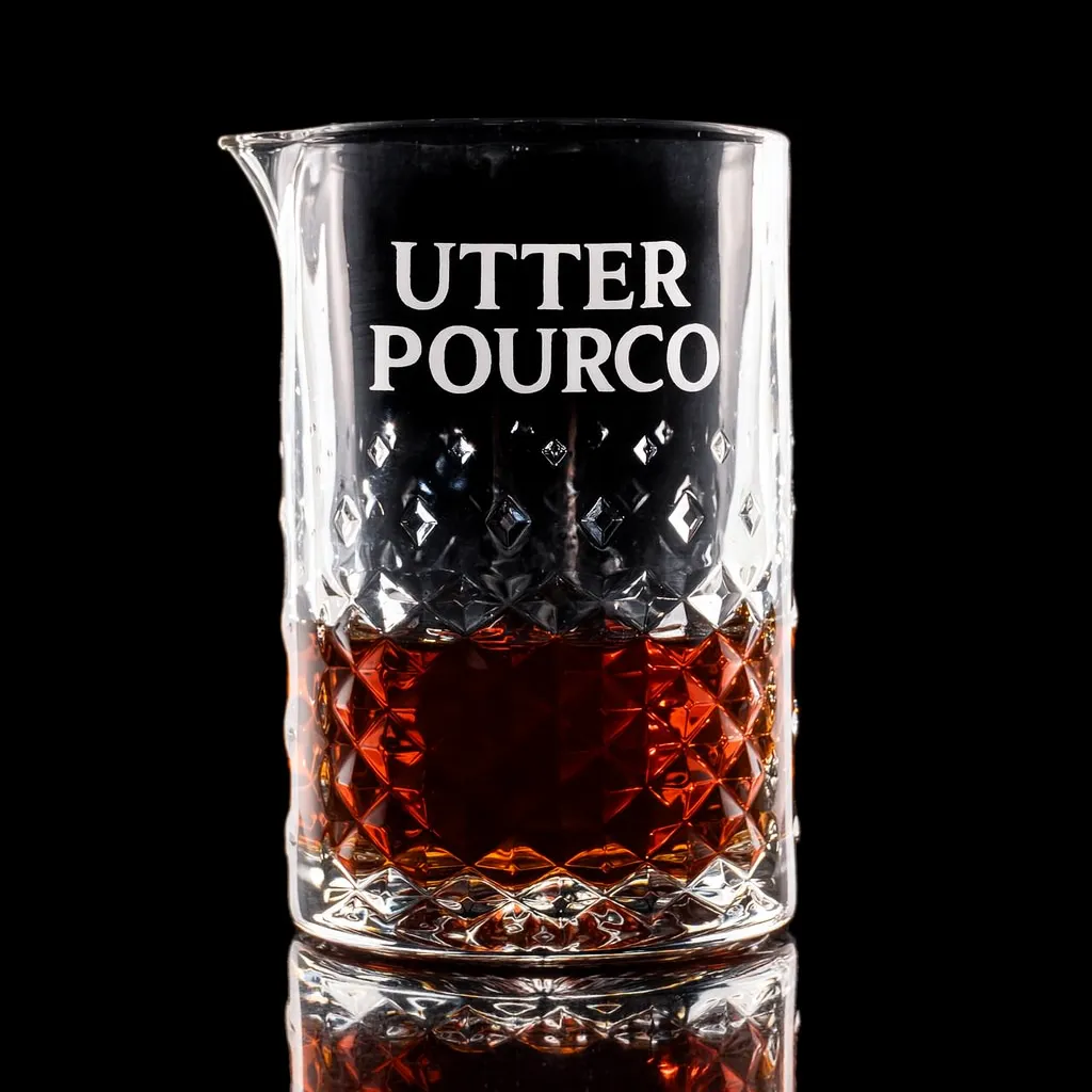 Carats Mixing Glass — custom engraved with a brand logo