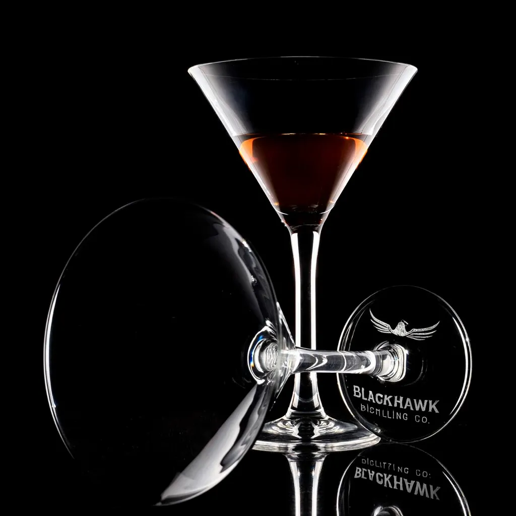 Classic Martini Glass — custom engraved with a brand logo