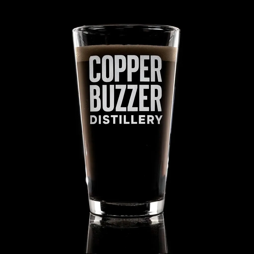 Classic Pint Glass — custom engraved with a brand logo