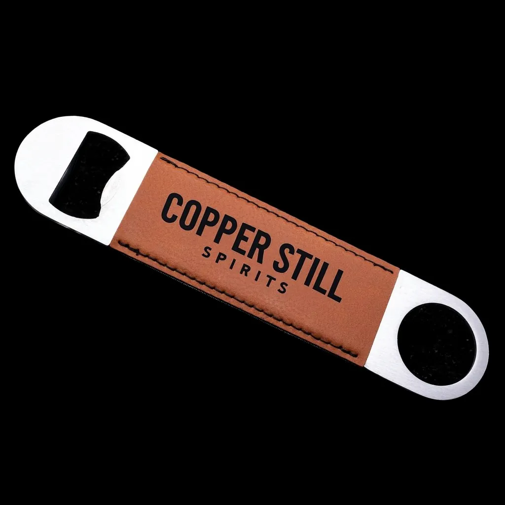 Cognac Bottle Opener — custom engraved with a brand logo