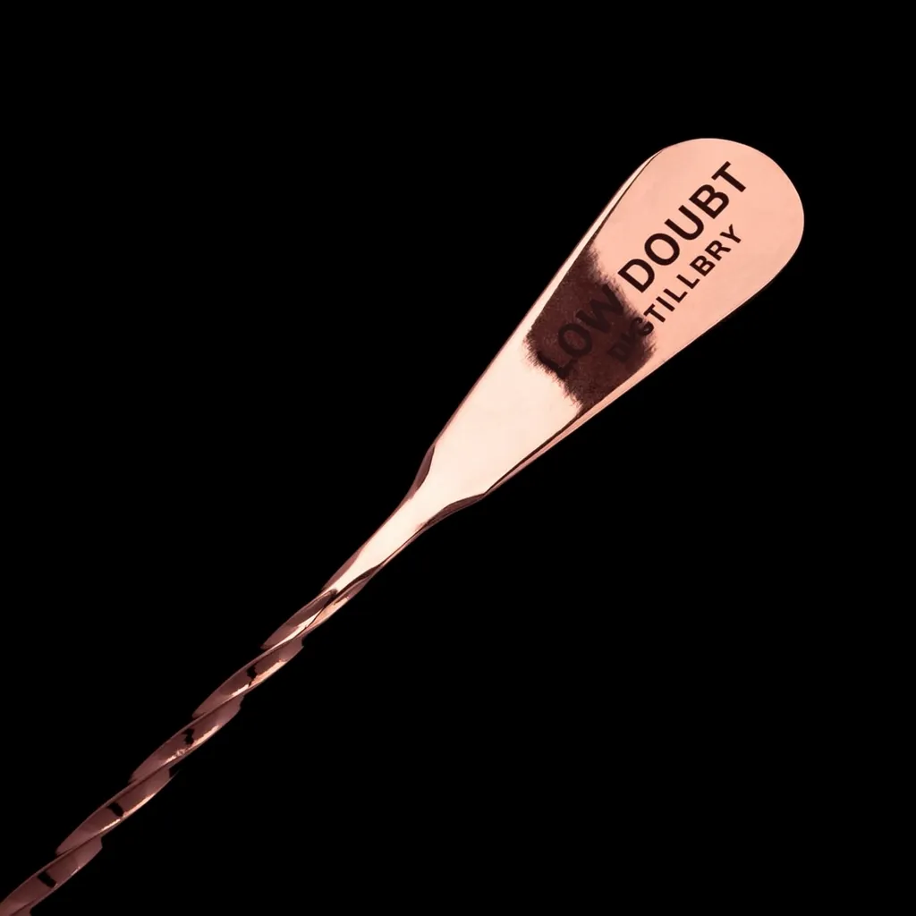 Copper Bar Spoon — custom engraved with a brand logo