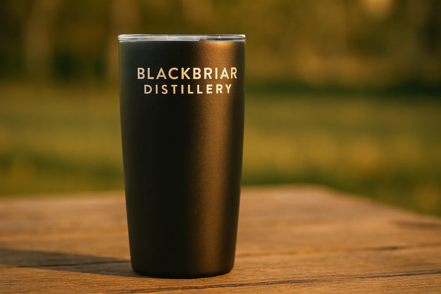 20 oz. MiiR Tumbler engraved with a logo, shown in a bar setting
