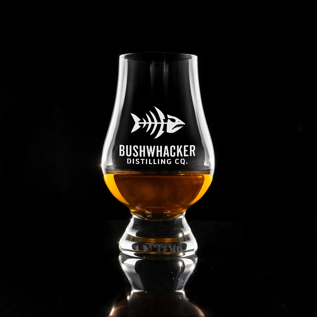 Glencairn Whiskey Glass, Half Case — custom engraved with a brand logo