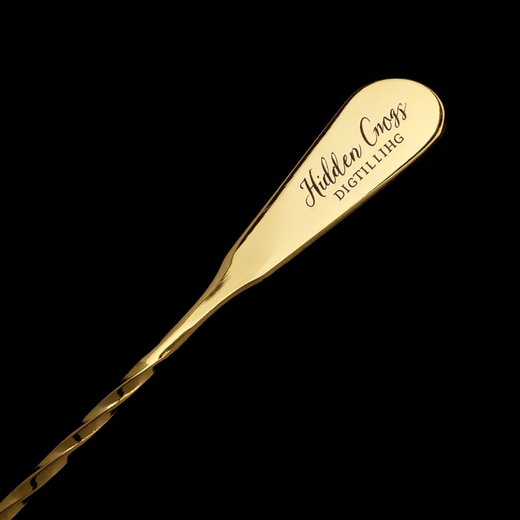 Gold Bar Spoon — custom engraved with a brand logo