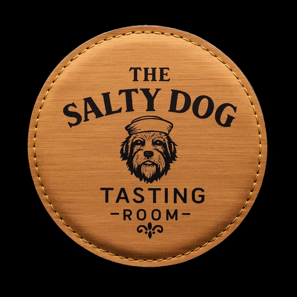 Golden Wheat Round Coaster — custom engraved with a brand logo