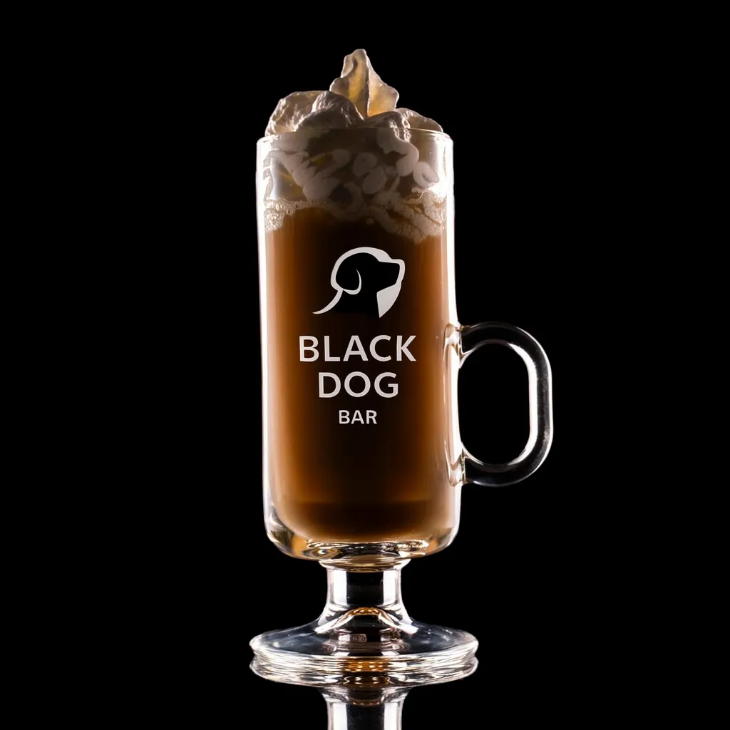 Irish Cream Mug — custom engraved with a brand logo