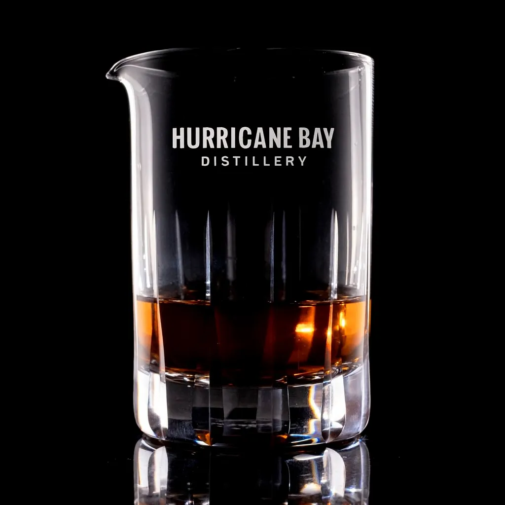 Noble Mixing Glass — custom engraved with a brand logo