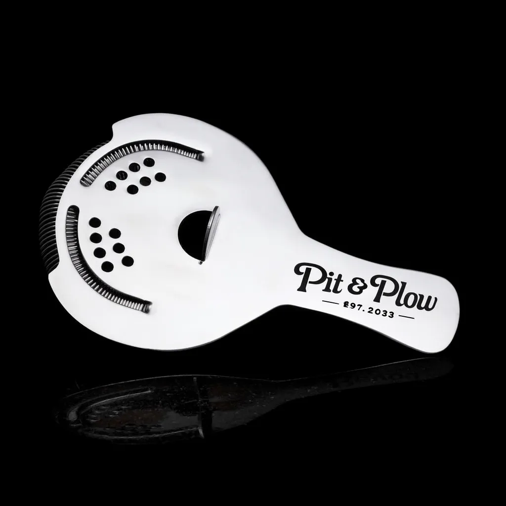 Polished Hawthorne Strainer — custom engraved with a brand logo