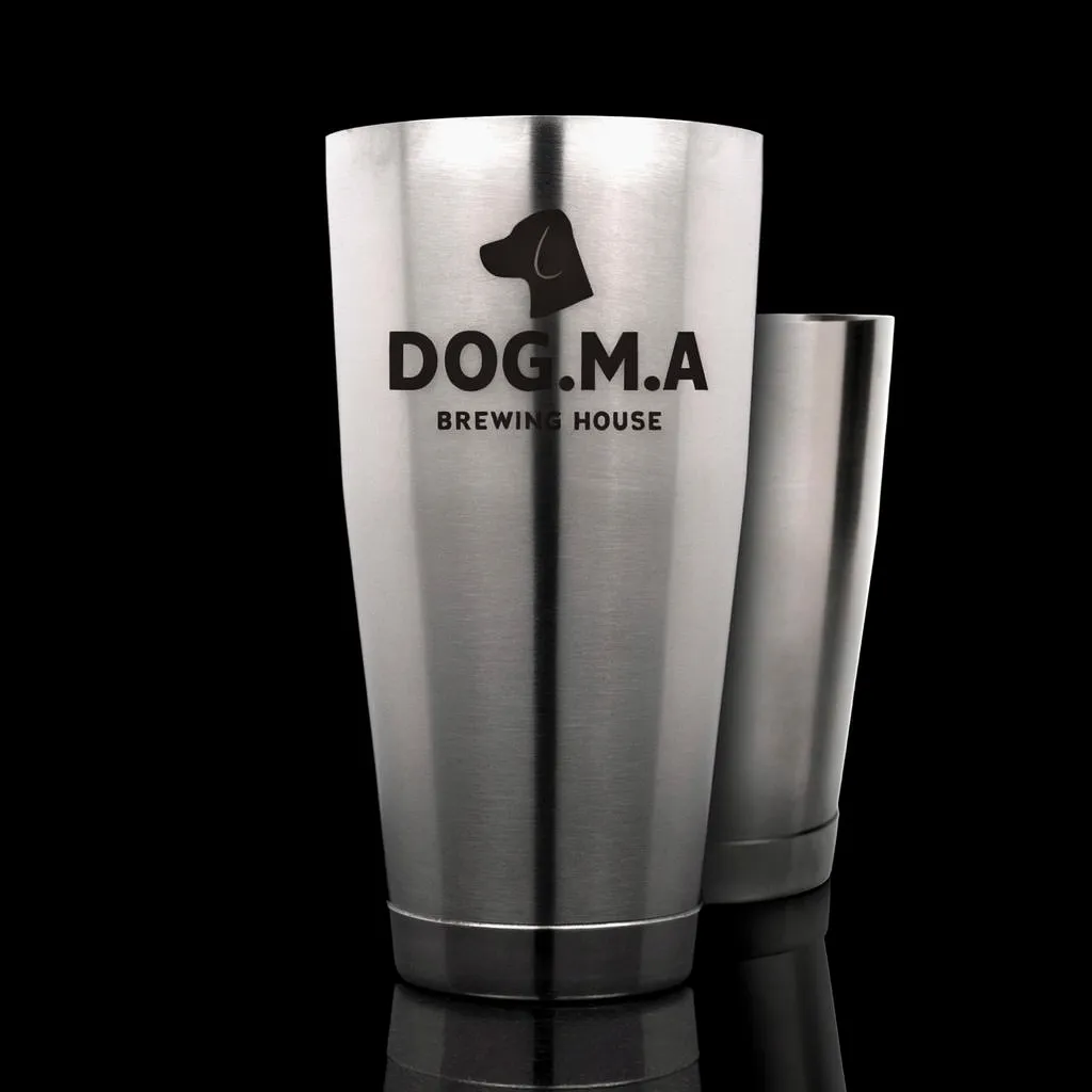 Premium Shaking Tin Set — custom engraved with a brand logo