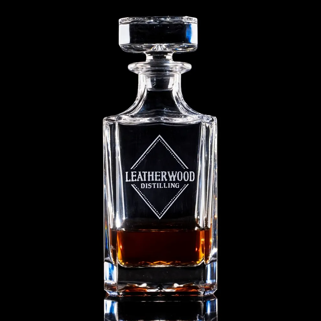 Premium Whiskey Decanter — custom engraved with a brand logo