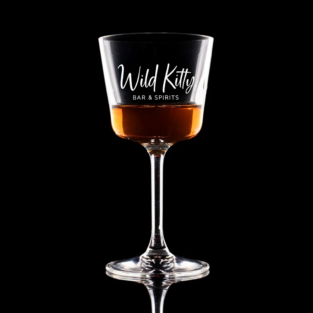 Romeo Nick & Nora Glass — custom engraved with a brand logo