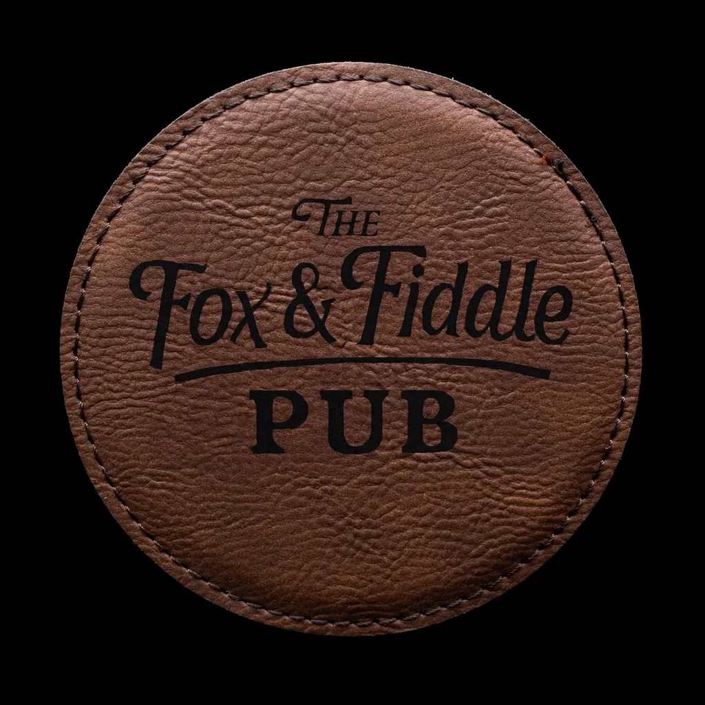 Rum Round Coaster — custom engraved with a brand logo