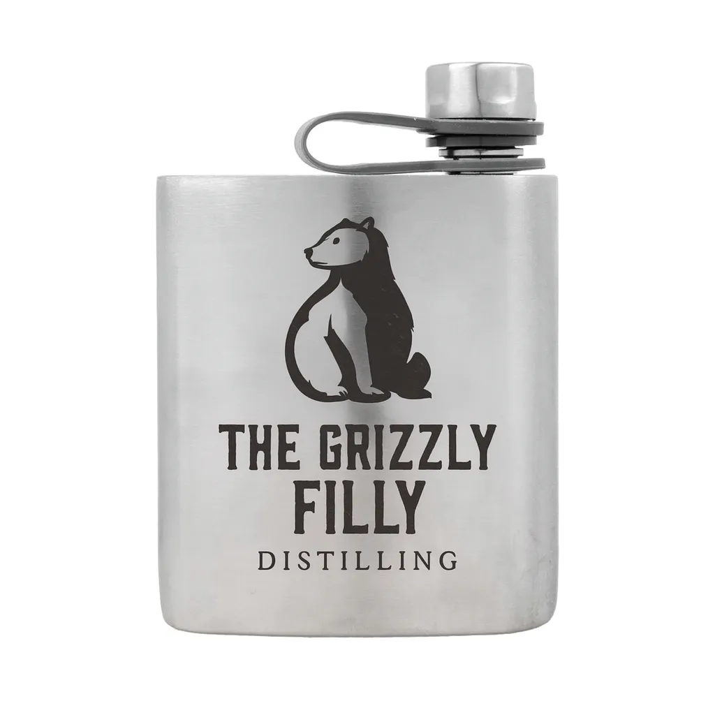The Wingman Flask — custom engraved with a brand logo