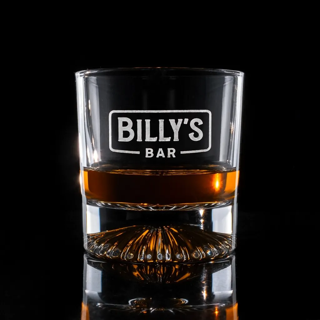 Venus Rocks Glass — custom engraved with a brand logo