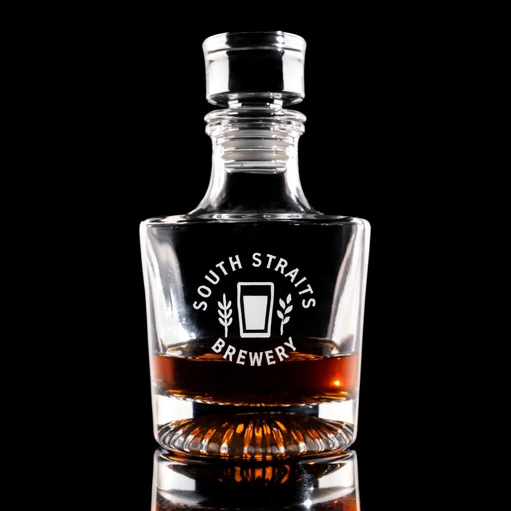 Venus Whiskey Decanter — custom engraved with a brand logo